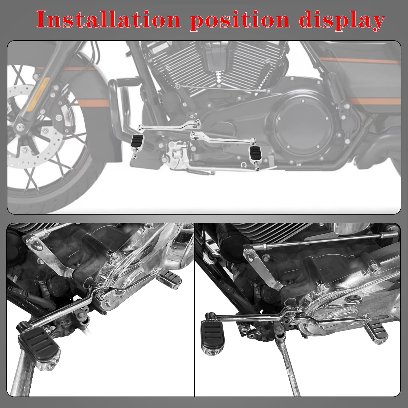 LDJXDADI Harley shift peg assembly showing front and rear pegs