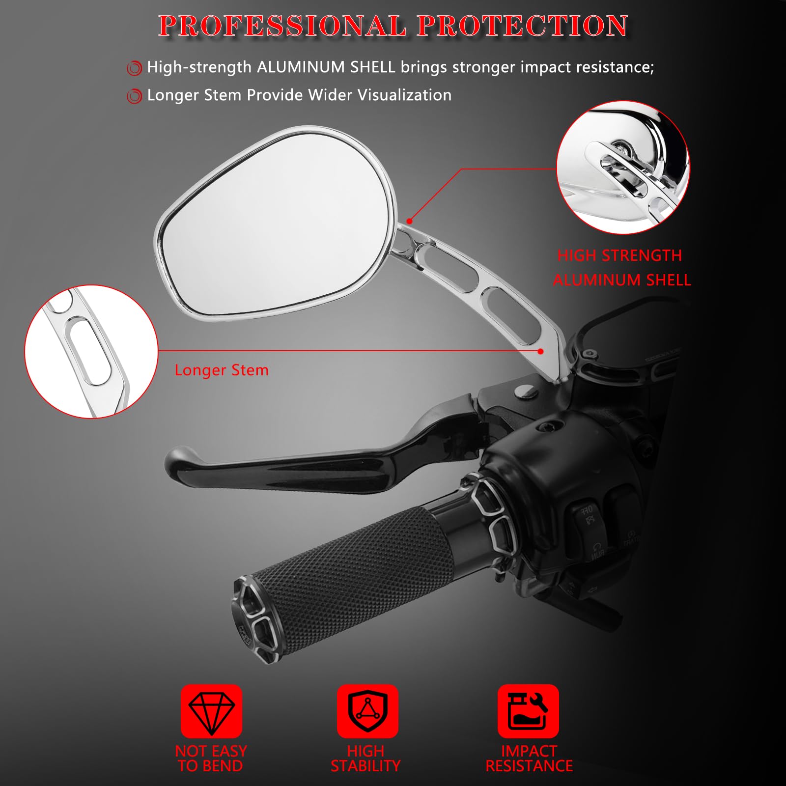 LDJXDADI mounting clip geometry demonstrates easy above or below bar installation.