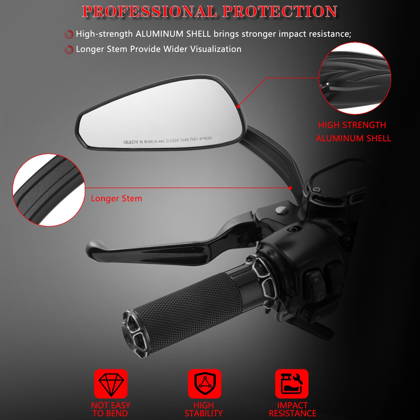 LDJXDADI rear view mirror showing clear white glass lens for day and night use