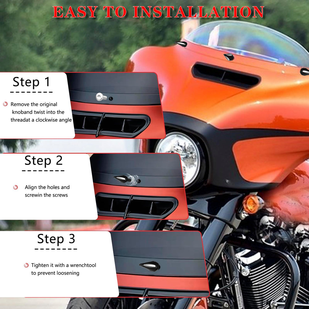 LDJXDADI Street Glide windshield screws shown installed on touring model.