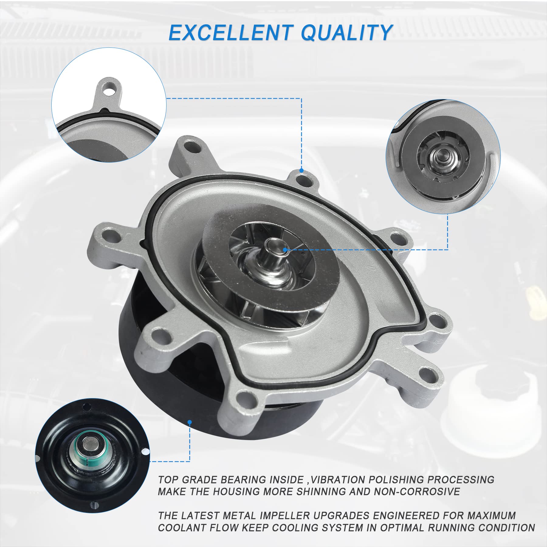 LDMINDA AW7163 packaging shows water pump and gasket for easy installation.