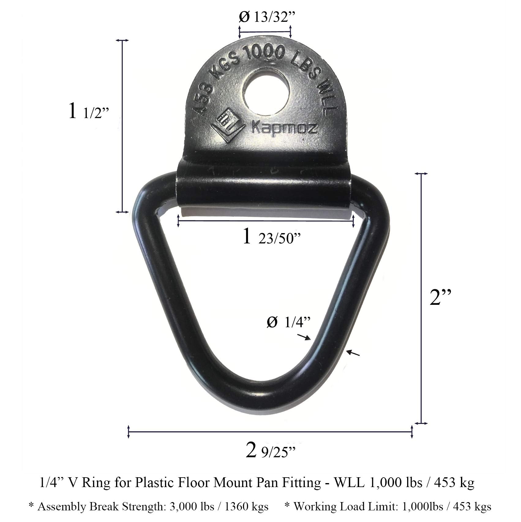 LE KAPMOZ bolt-on V-ring tie-down anchors provide strong mounting options.