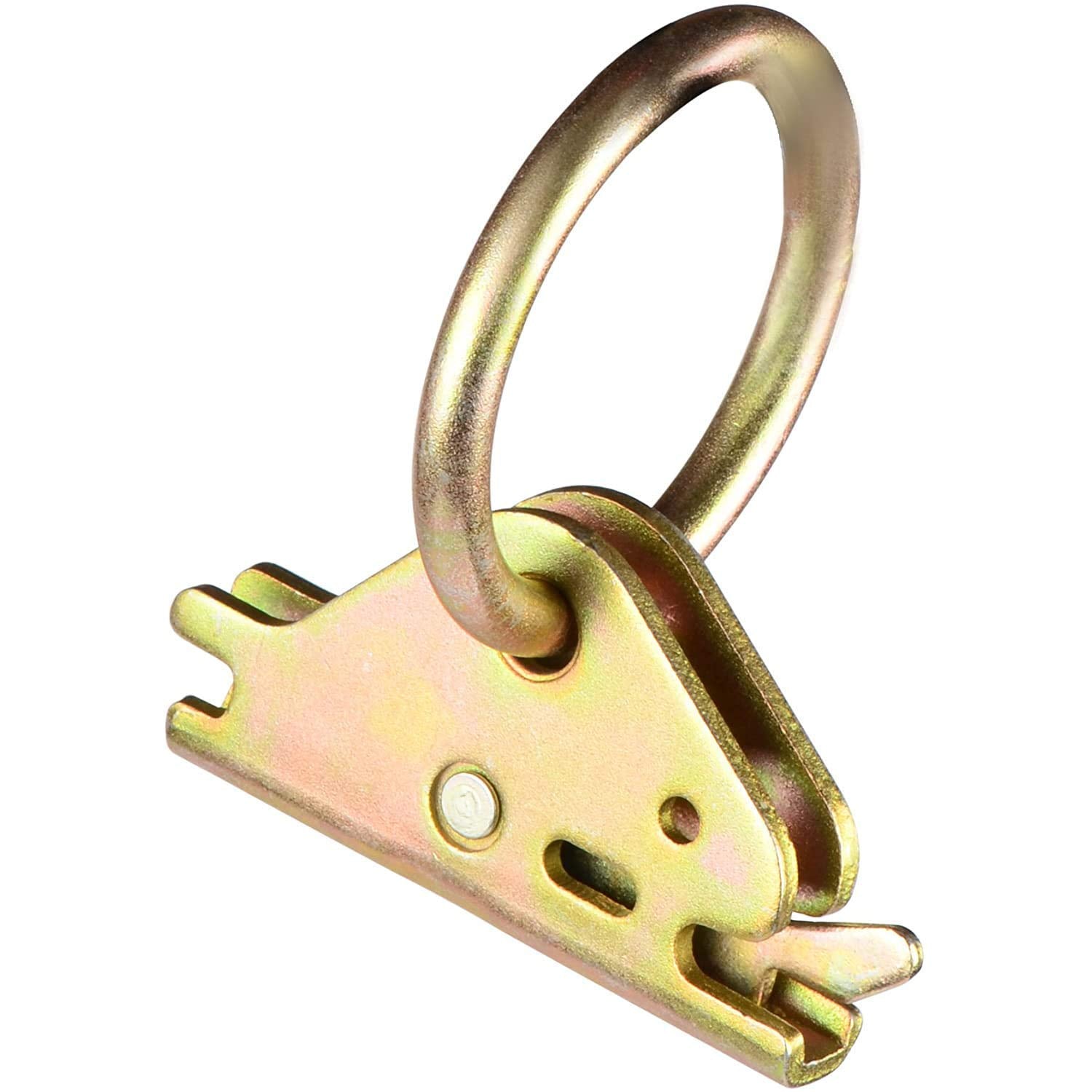 LE KAPMOZ E-Track ring being inserted into a rail slot for quick securement.