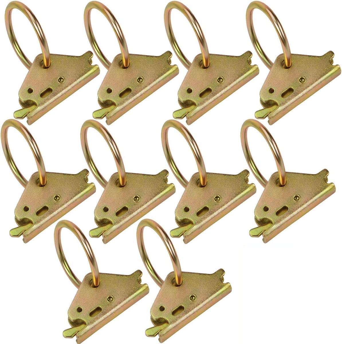 LE KAPMOZ heavy-duty E-Track O-rings 10-pack ready for secure cargo tie-downs.
