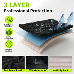 Anti-slip backing keeps towel in place while driving.