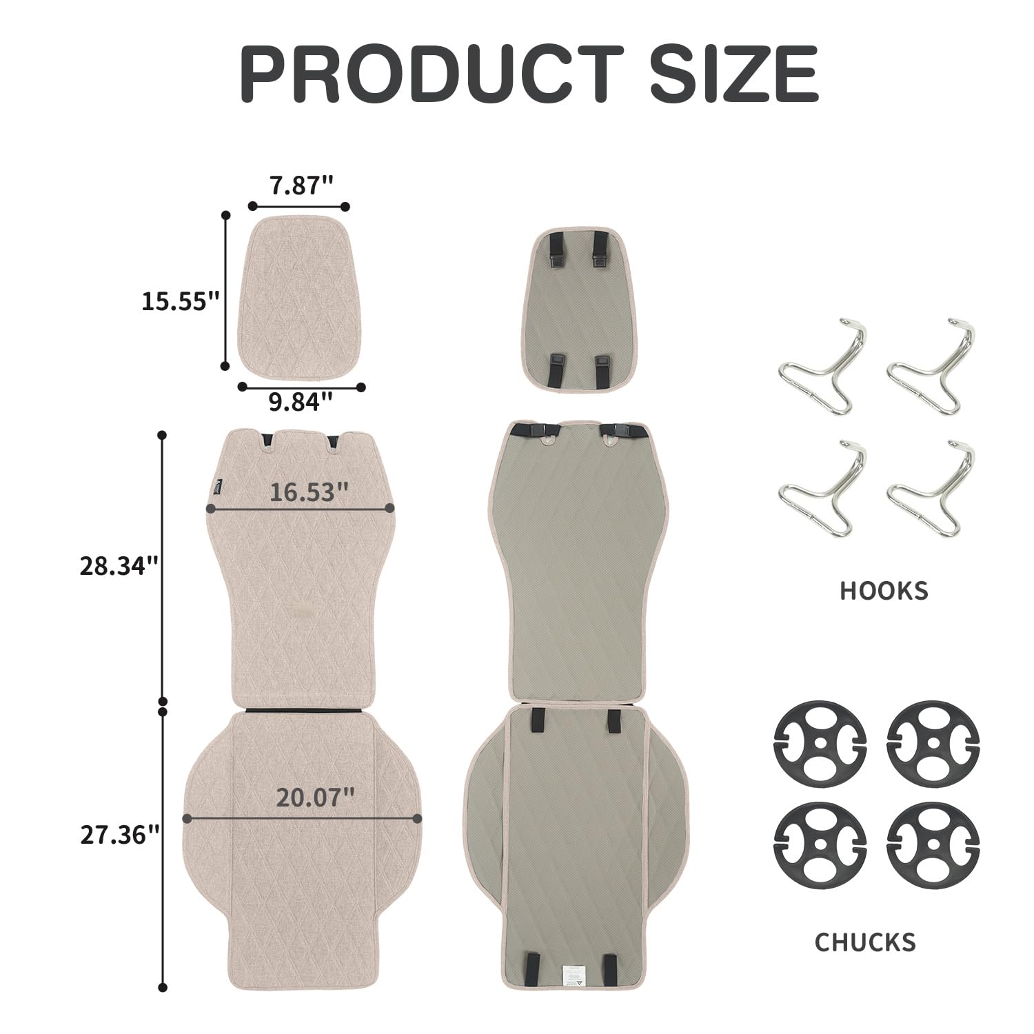 Leader Accessories beige car seat cover adds versatile style and easy care.