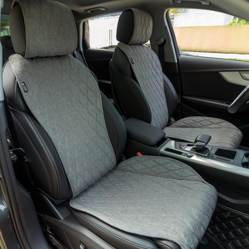 Leader Accessories breathable faux linen seat cover keeps seating comfortable in all seasons.