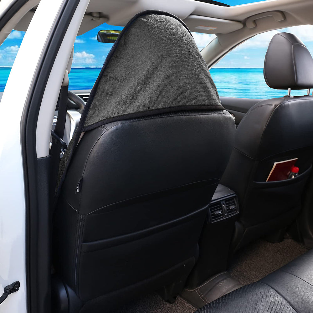 Leader Accessories Grey Waterproof Towel Seat Cover anti-slip back keeps cover secure during drives.