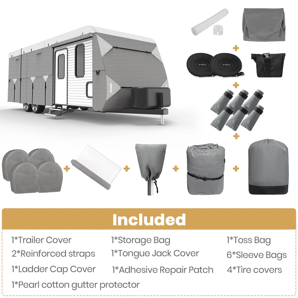 Leader Accessories travel trailer cover ladder cut accommodates roof access