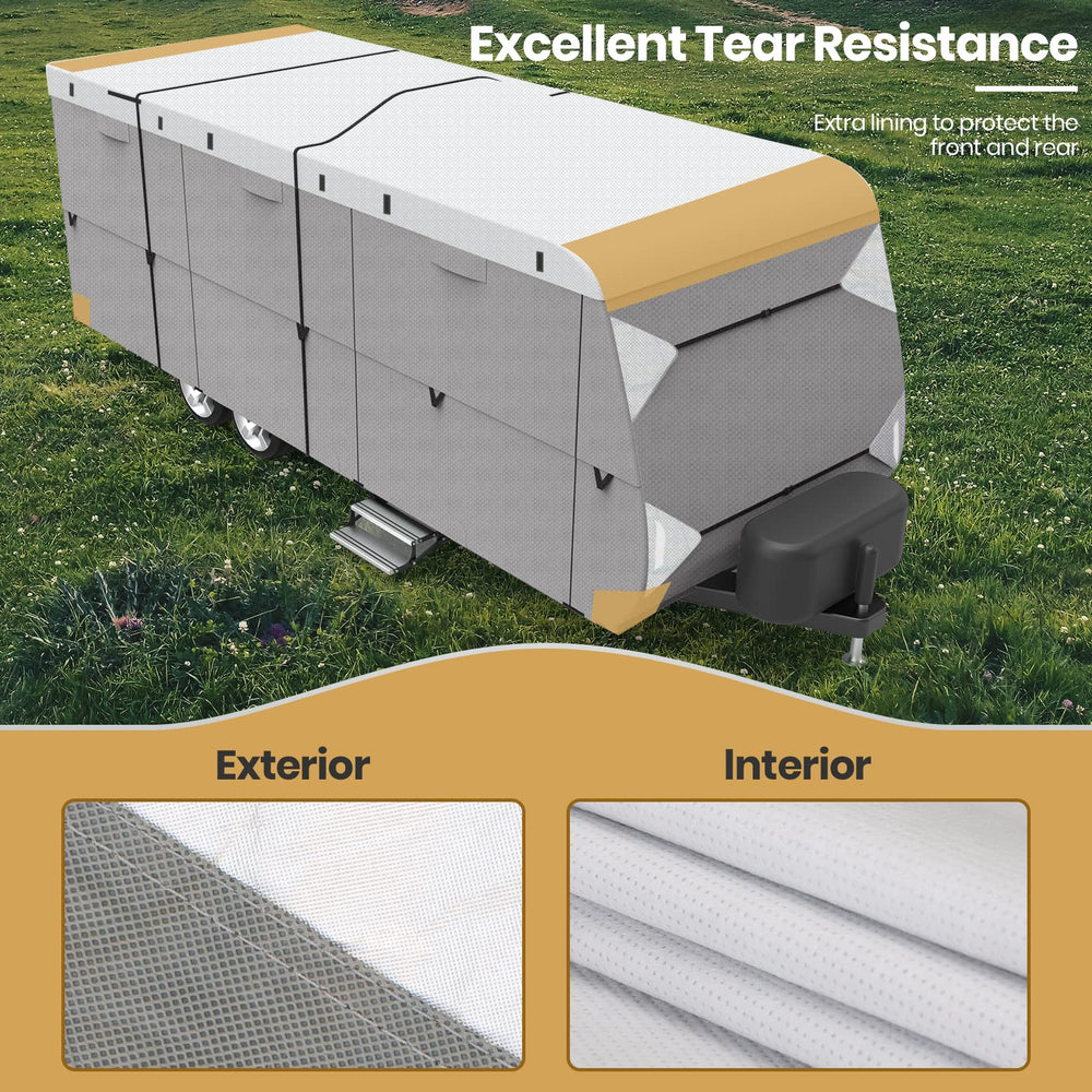 Leader Accessories travel trailer cover reflective strips for nighttime visibility