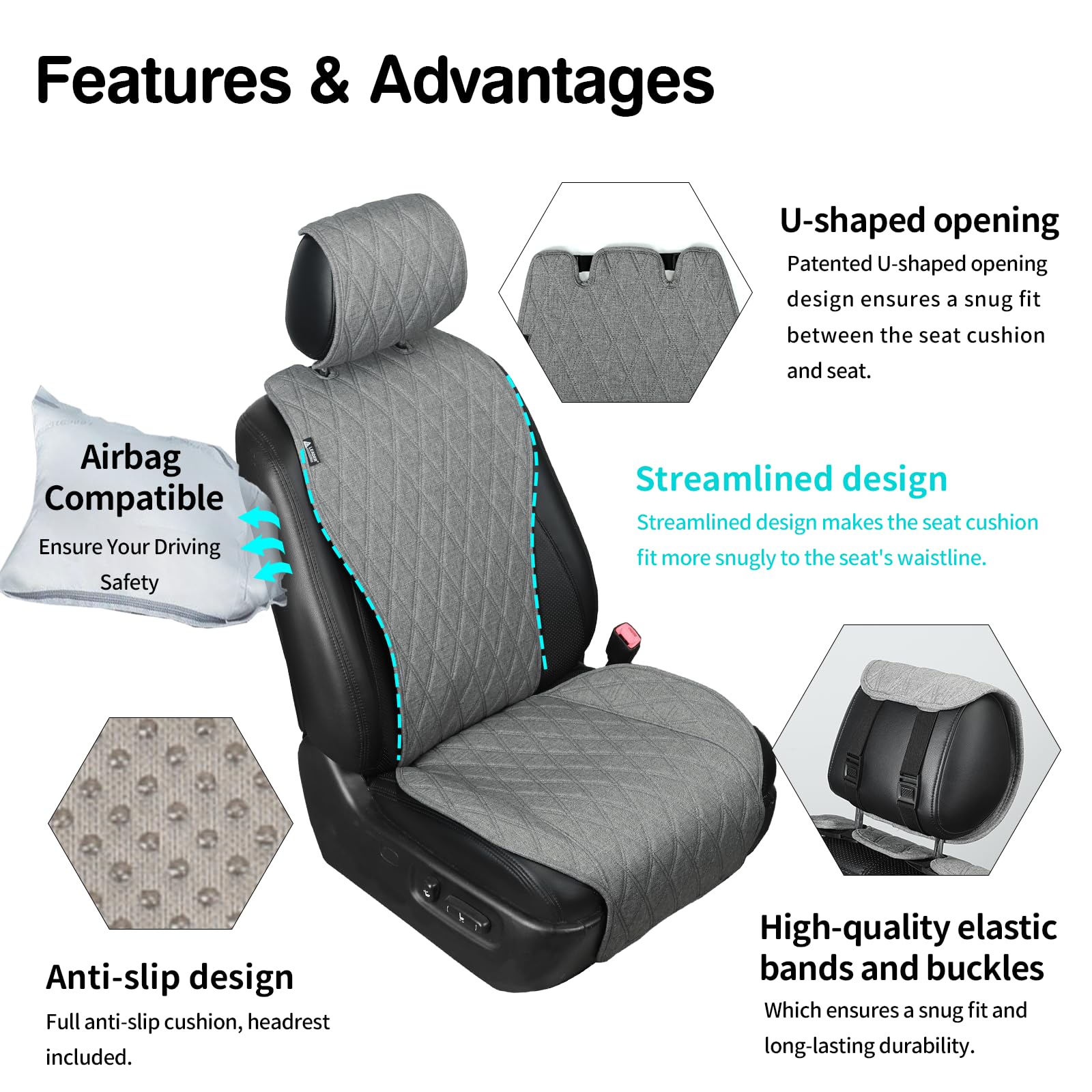 Leader Accessories universal-fit seat cover fits most cars and SUVs.