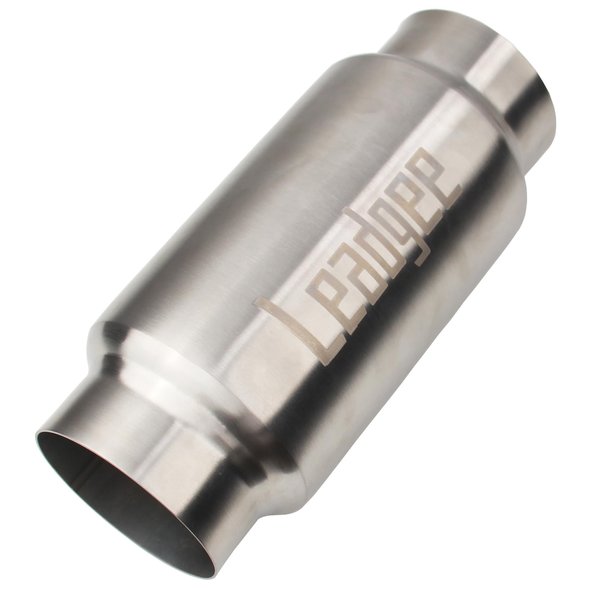 Leadgee 3-inch inlet/outlet resonator with brushed finish for a sleek look