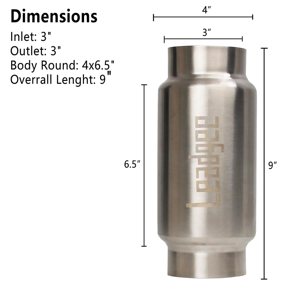 Leadgee stainless steel resonator center section highlighting durability