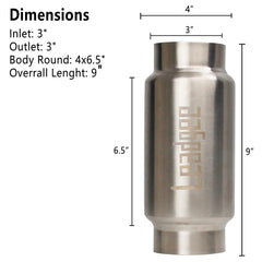 Leadgee stainless steel resonator center section highlighting durability