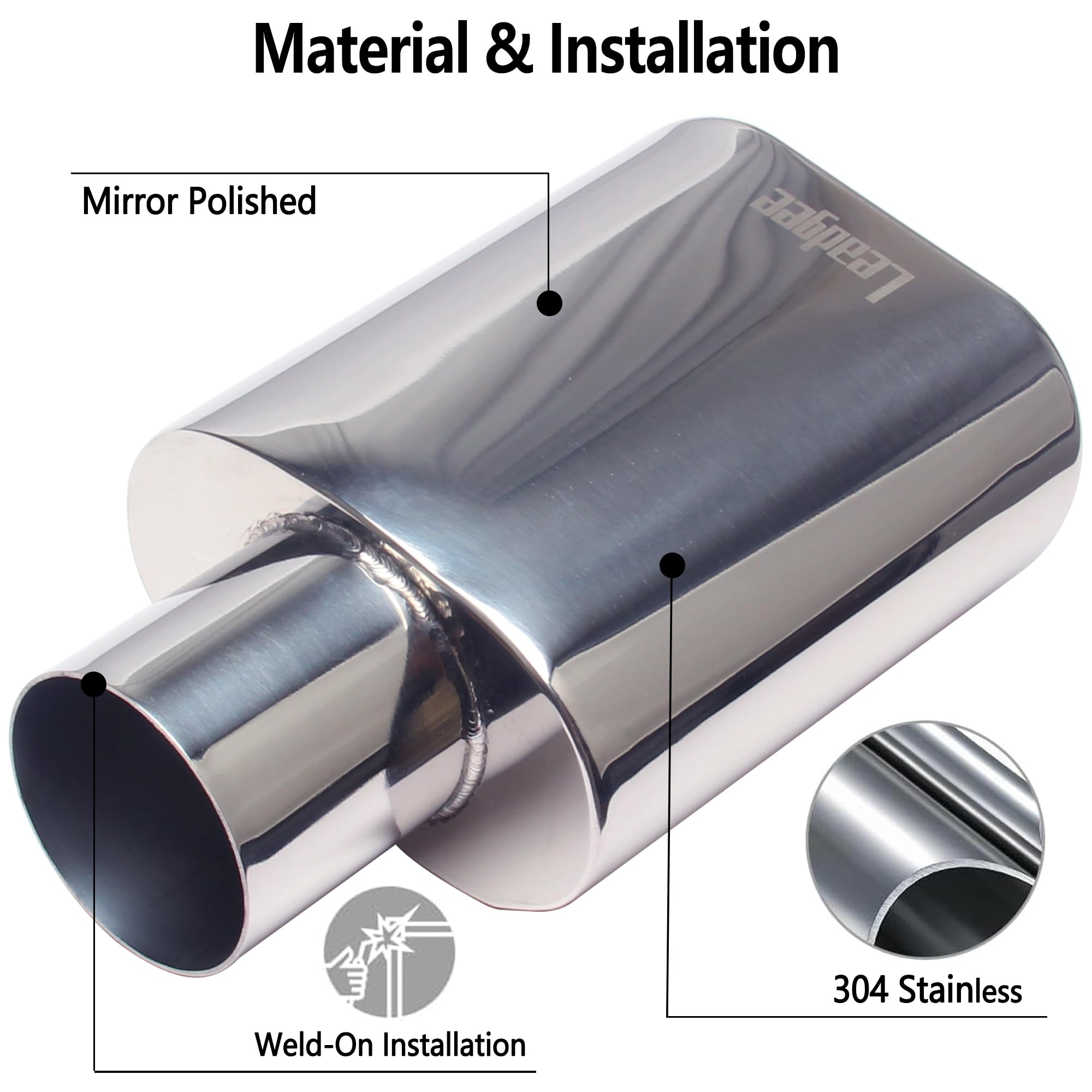Leadgee two-tip set for balanced, paired exhaust styling