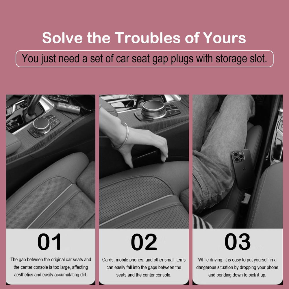 LeaHun Gap Filler-no-slip-edge ensures a secure fit against seat belt catch.