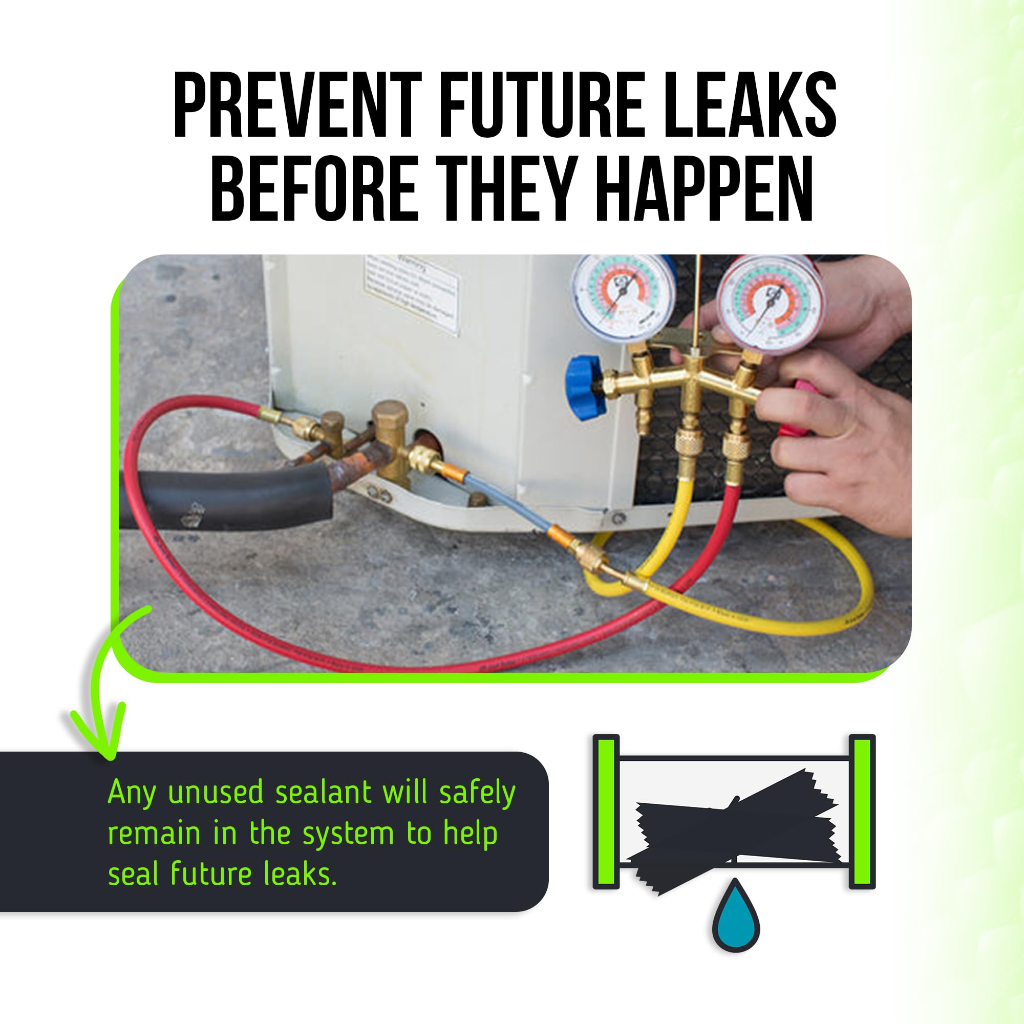 Leak Saver car AC system installation demonstrates versatility and speed.