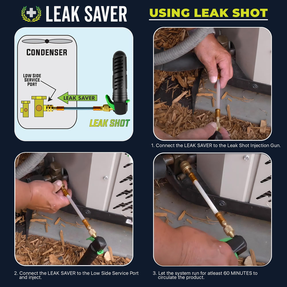 Leak Saver Direct Inject AC Leak Sealer made in USA highlights trusted quality.
