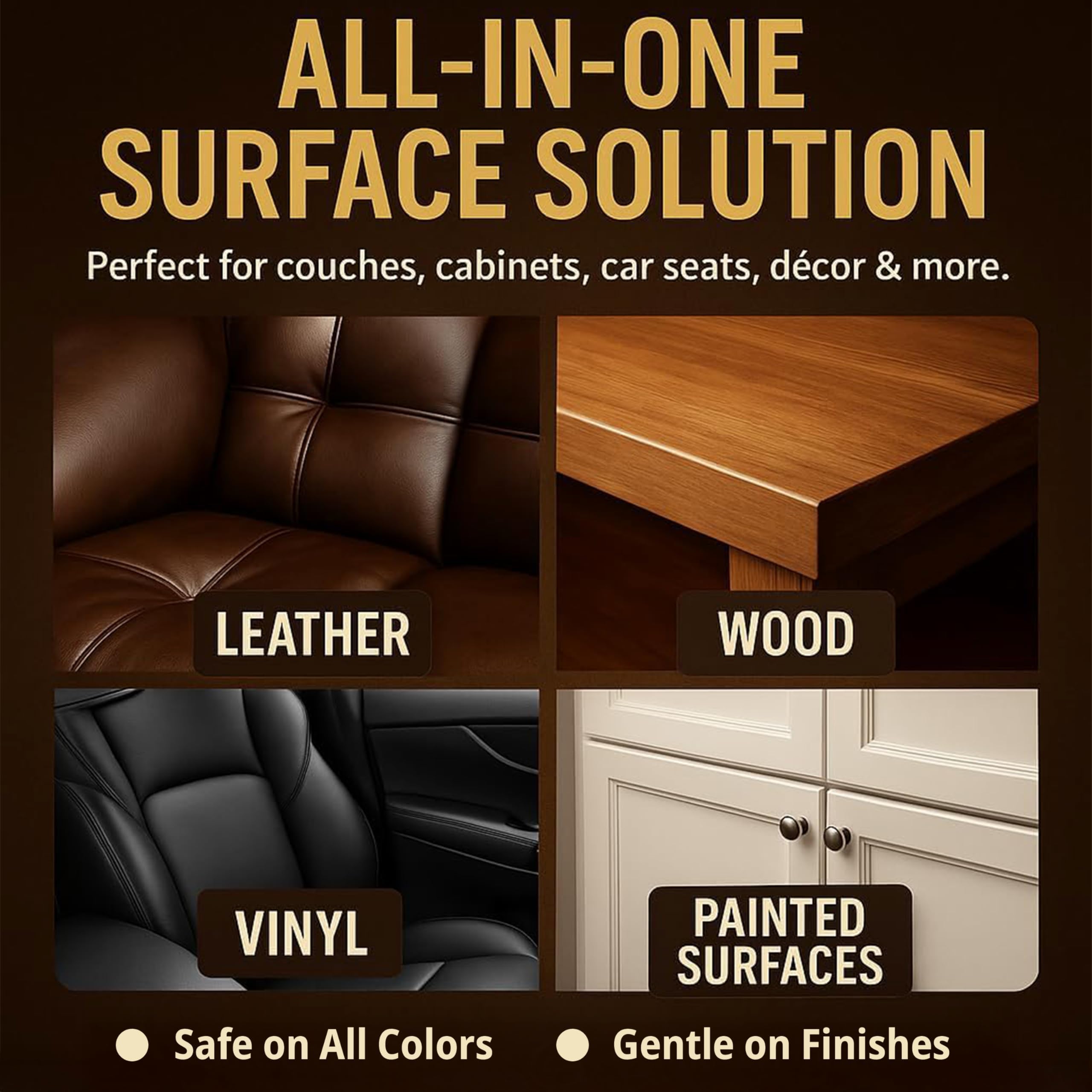 Leather Hero furniture salve applied to dry, worn leather for a revived look.