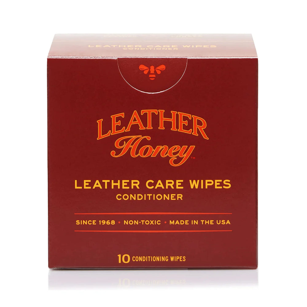 Leather Honey conditioner wipes on the go for quick, portable leather care