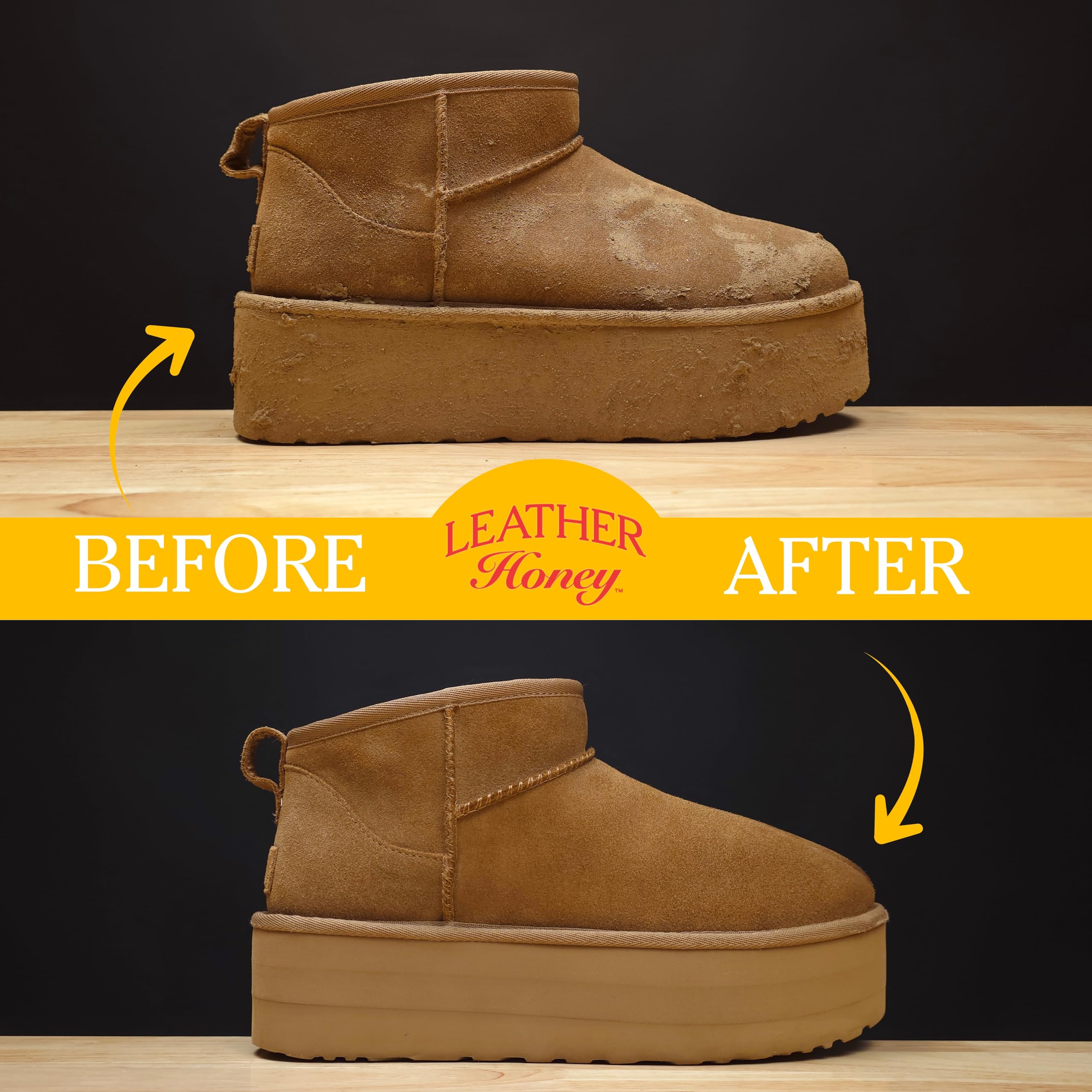 Leather Honey furniture protected by suede spray against moisture and stains.