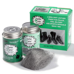Leather Luster original kit 12oz front view for easy leather care and shine