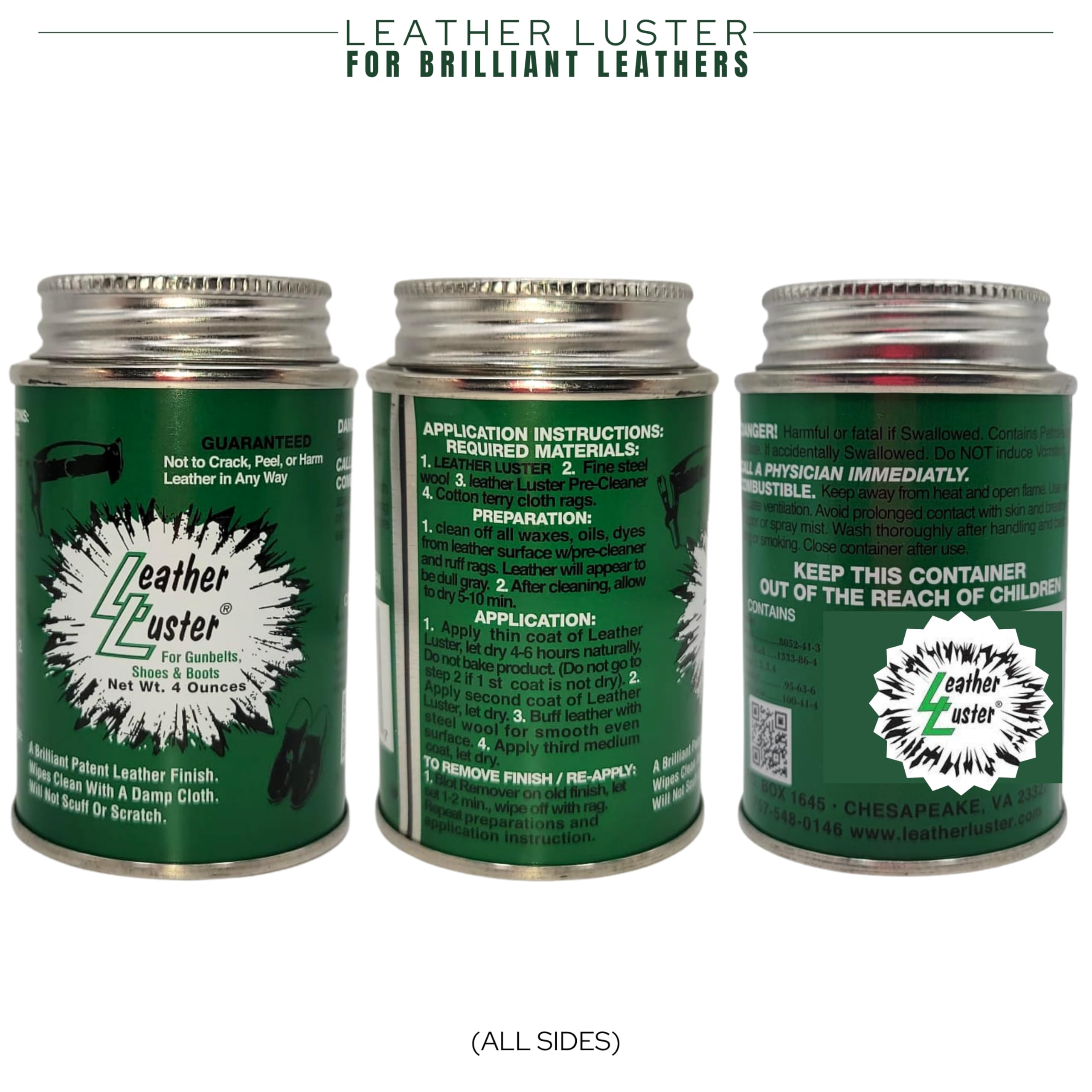 Leather Luster pre-cleaner can 4oz for thorough surface prep