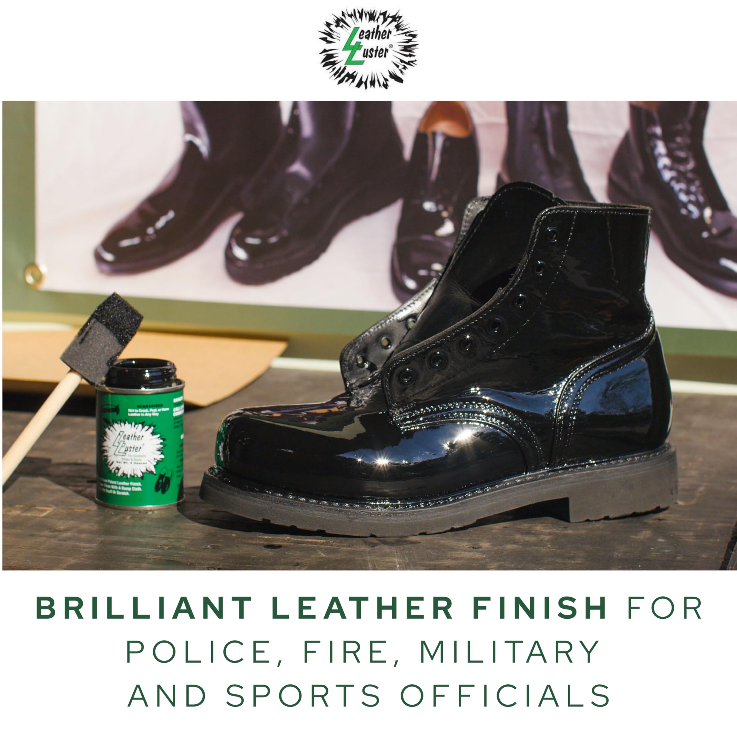 Leather Luster shoes before after demonstration of enhanced gloss