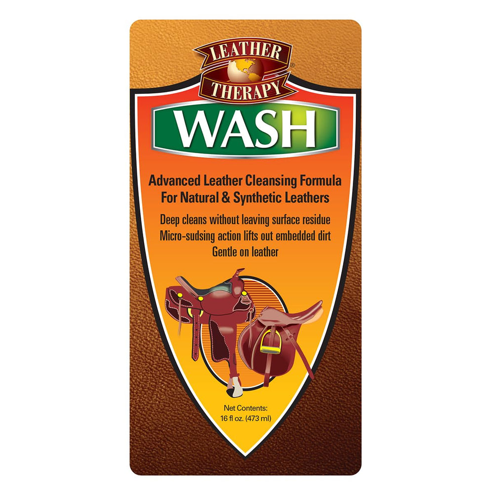 Leather Therapy Wash on saddle and tack for deep dirt lifting.