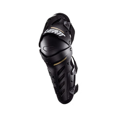 Leatt Dual Axis Knee Guards XX-Large black worn on leg, highlighting padding and fit for trail riding.