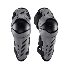 Leatt pivoting knee guard front view with hard shell and ventilated foam