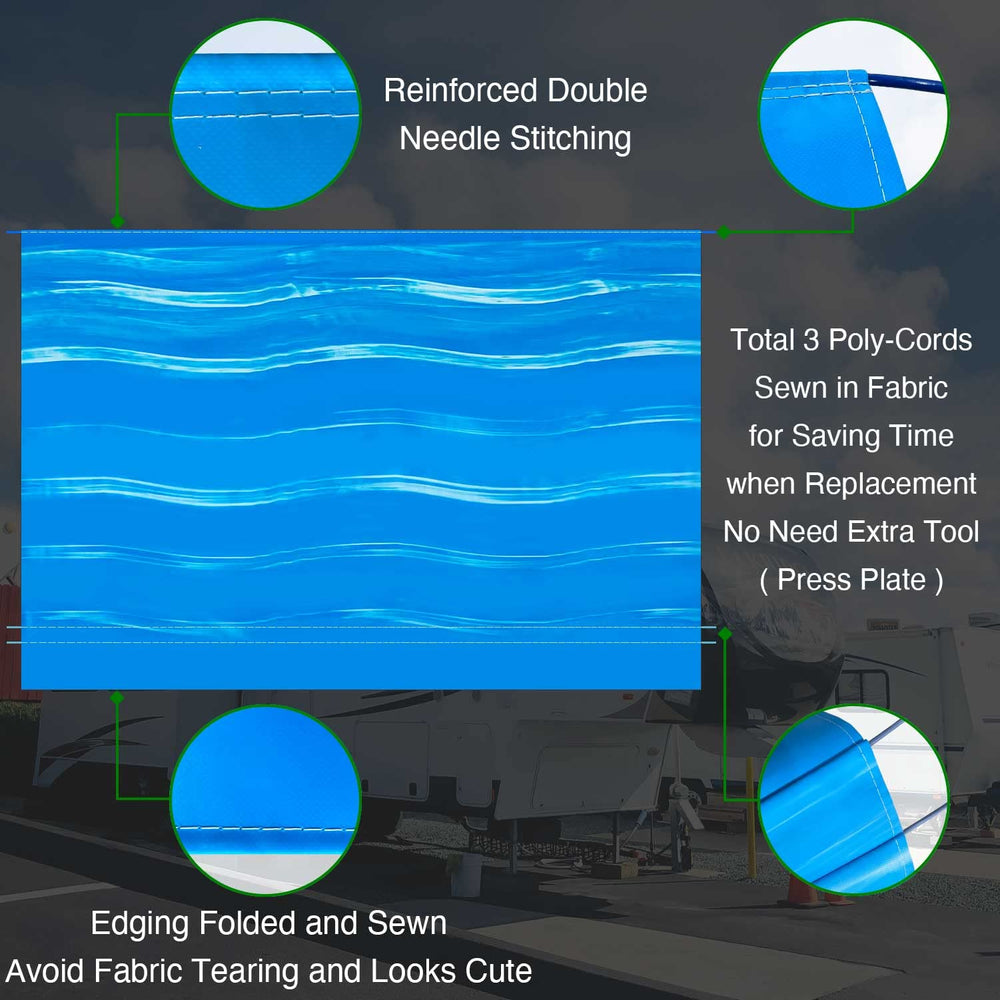 Leaveshade cold-crack resistant fabric withstands cold camping conditions.