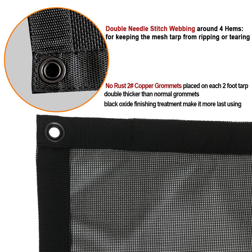 Leaveshade double-needle stitch webbing reinforces hems against tearing.