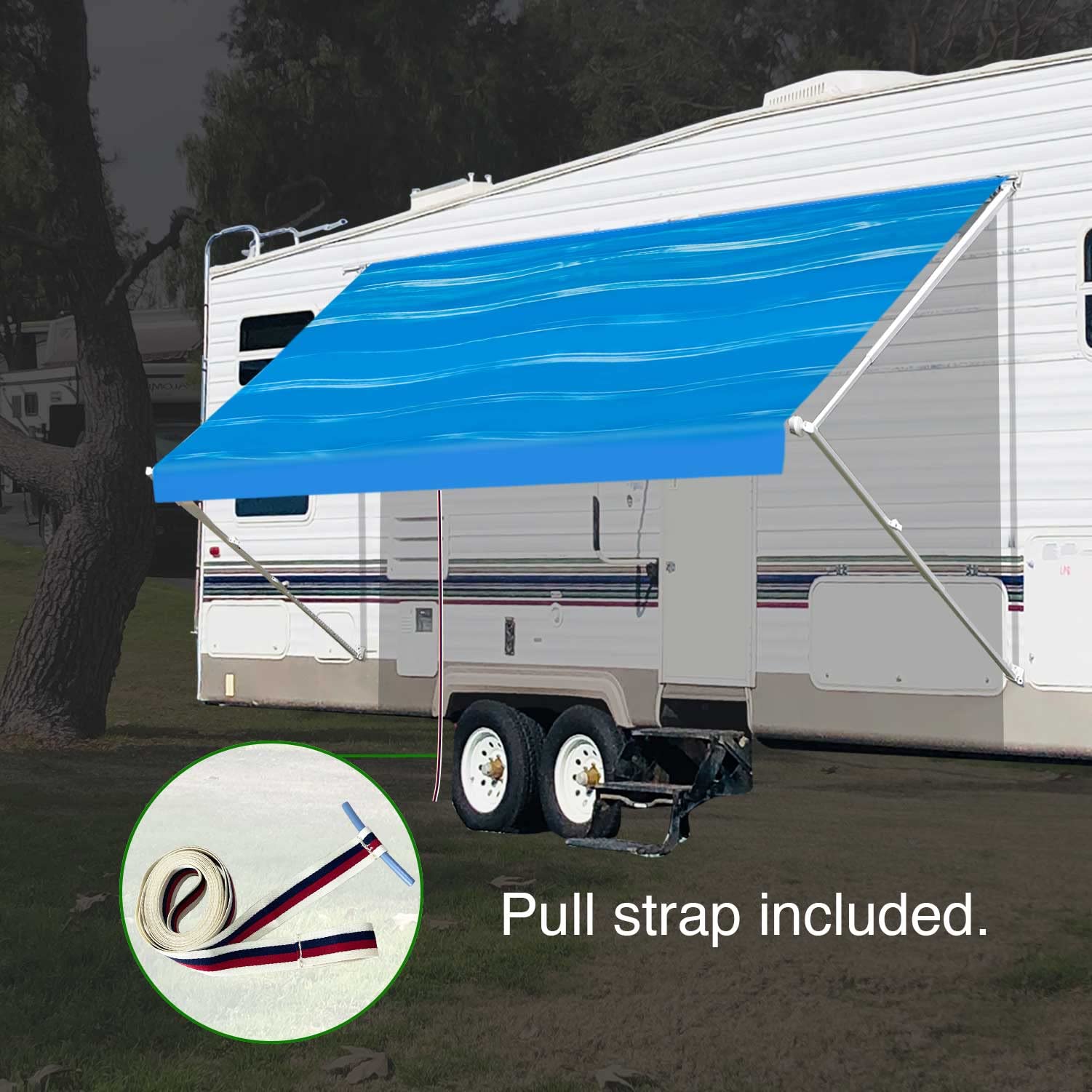 Leaveshade universal-fit RV awning suitable for many brands.