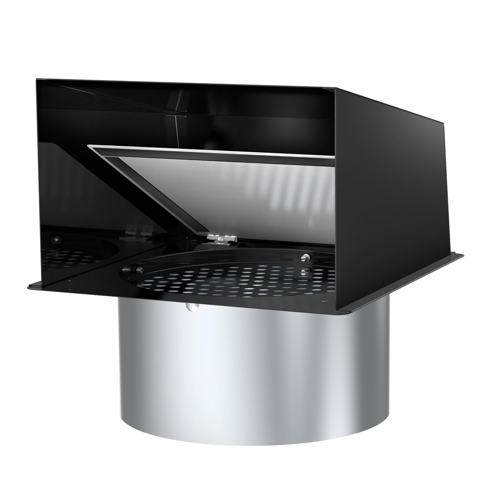 Lebenwell 6-Inch Hooded Wall Vent Cover exterior, protecting against rain while allowing airflow.