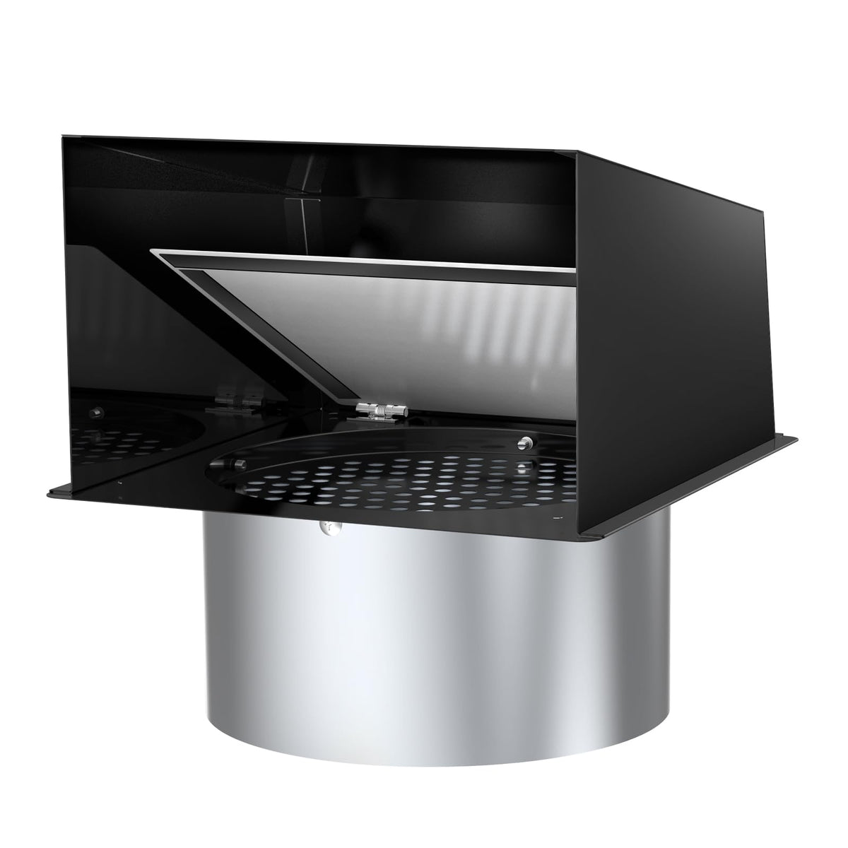 Lebenwell 6-Inch Hooded Wall Vent Cover exterior, protecting against rain while allowing airflow.