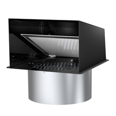 Lebenwell 6-Inch Hooded Wall Vent Cover exterior, protecting against rain while allowing airflow.