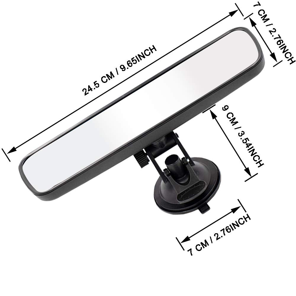 LECAMEBOR universal thickened mirror with 360 degree suction base