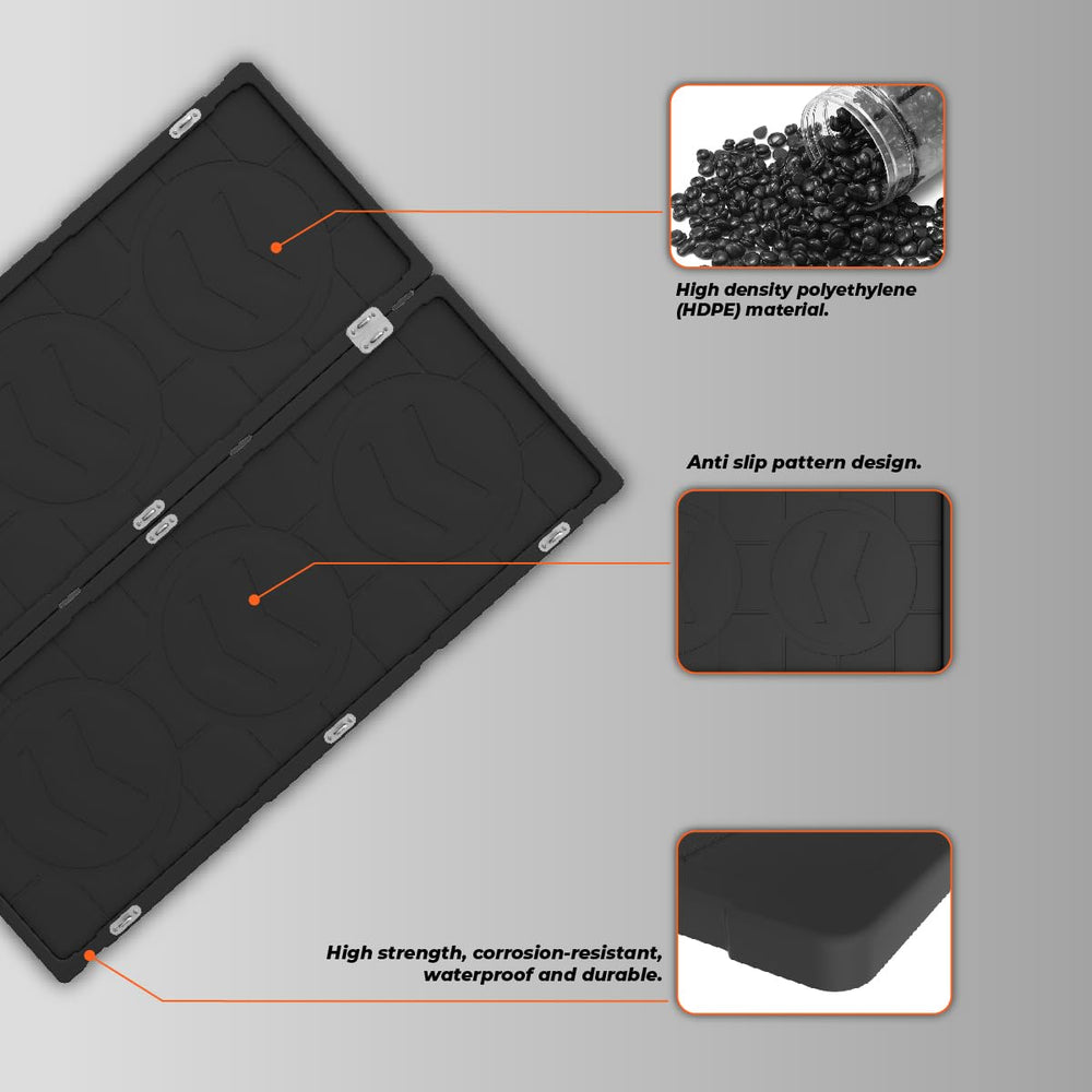 LECARDIO tray with integrated tie-down anchors secures cargo during transport.