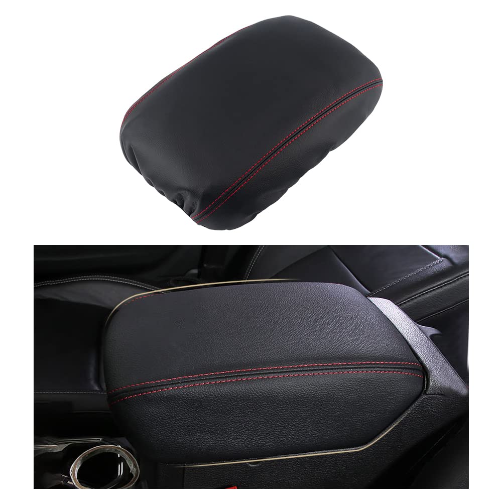 LECART armrest cover for Jeep Gladiator center console protects with premium black leather.
