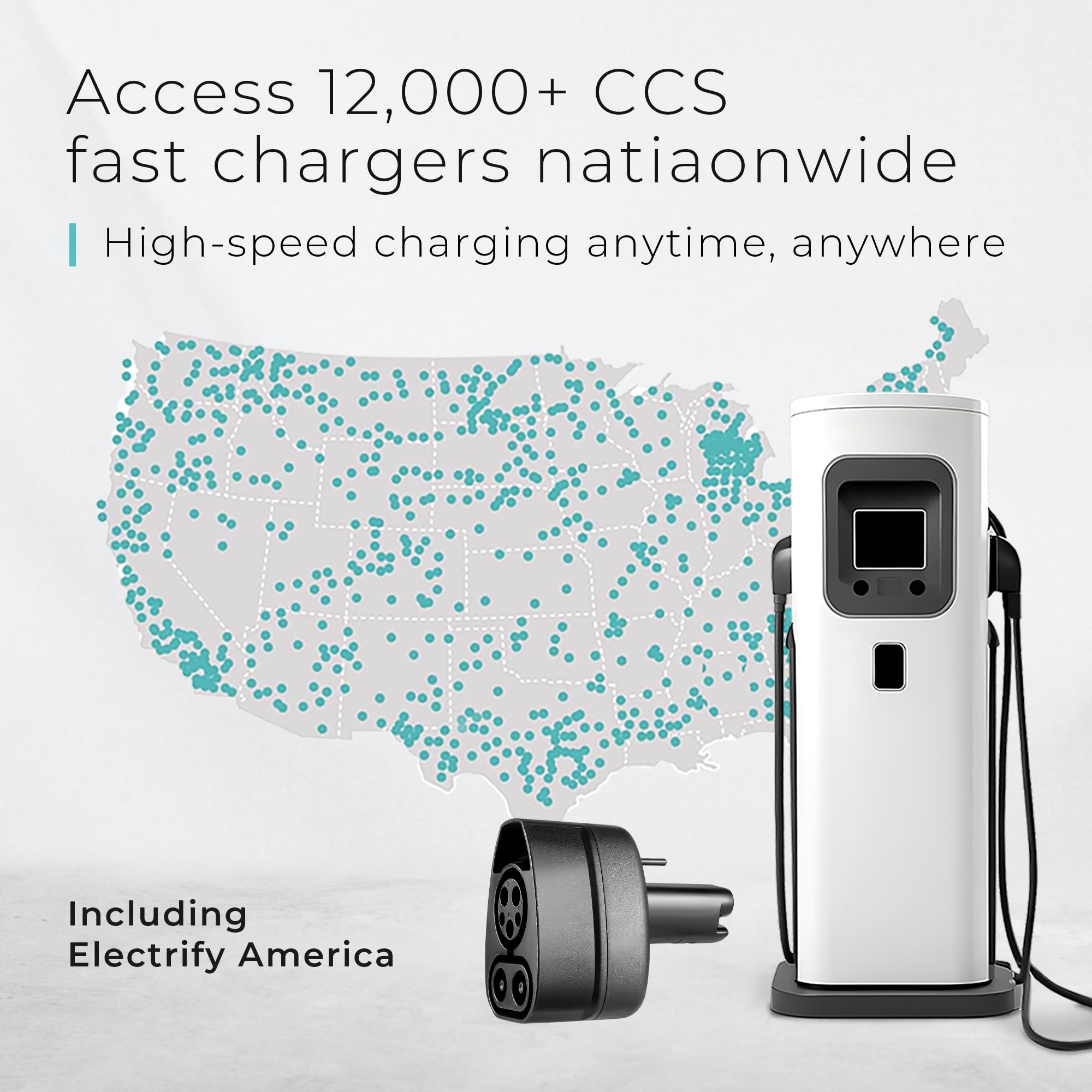 Lectron CCS to NACS adapter side view showing compact, portable design for travel.