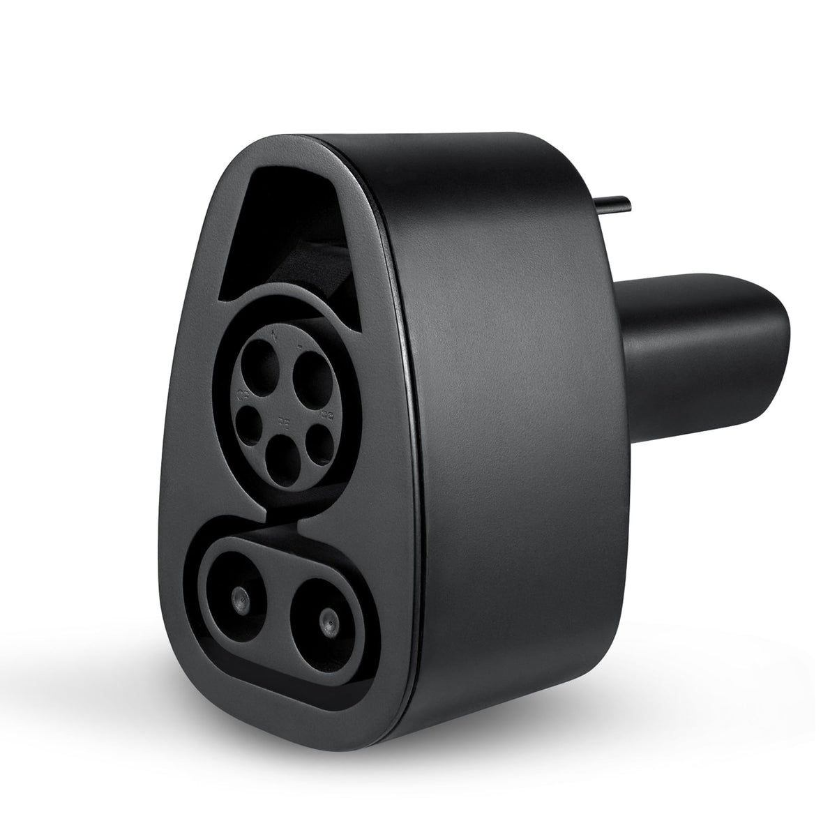 Lectron CCS1 to NACS adapter front view showing compact design for Tesla charging