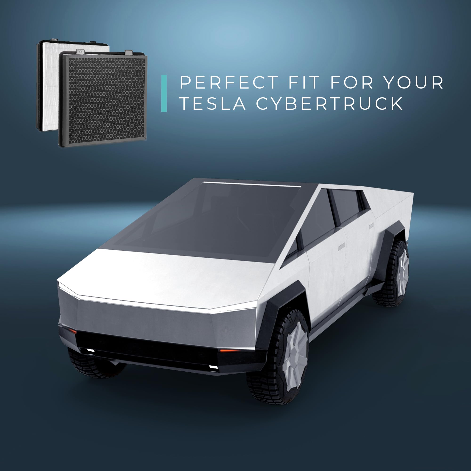 Lectron cybertruck cabin filter replacement completed confidently.
