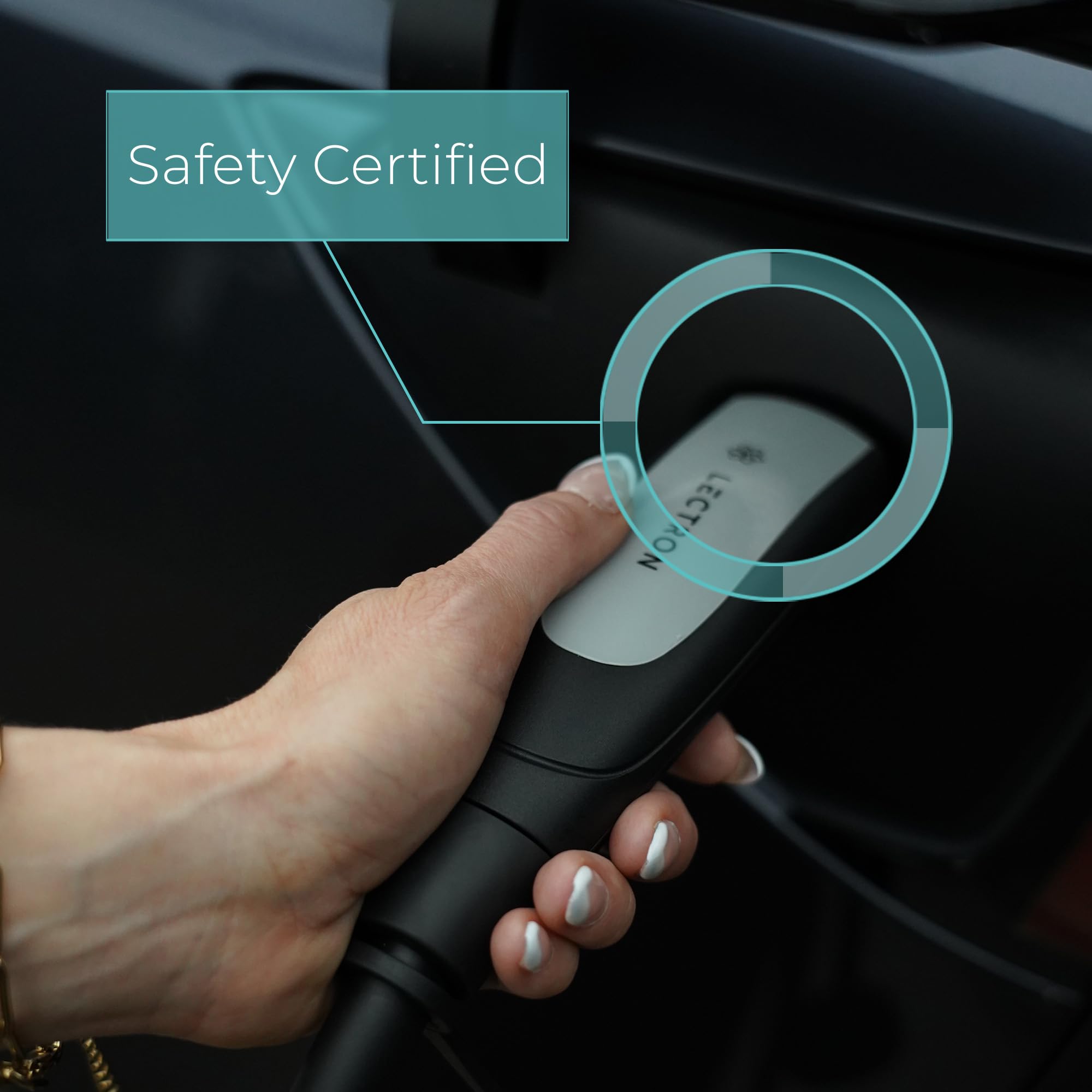 Lectron EV charger safety features protect against overvoltage and overheating.