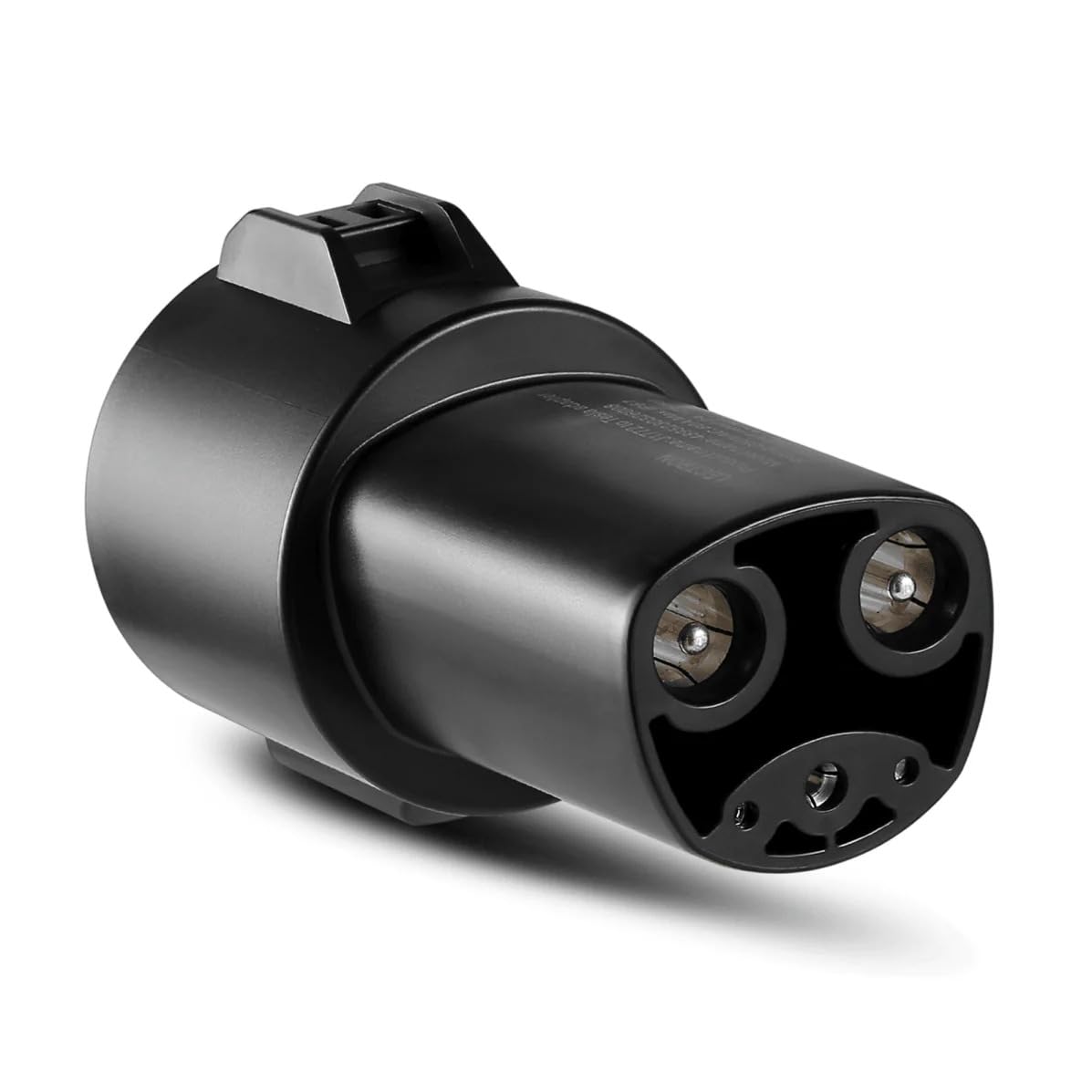 Lectron J1772 to Tesla adapter front view highlighting 80A charging capability