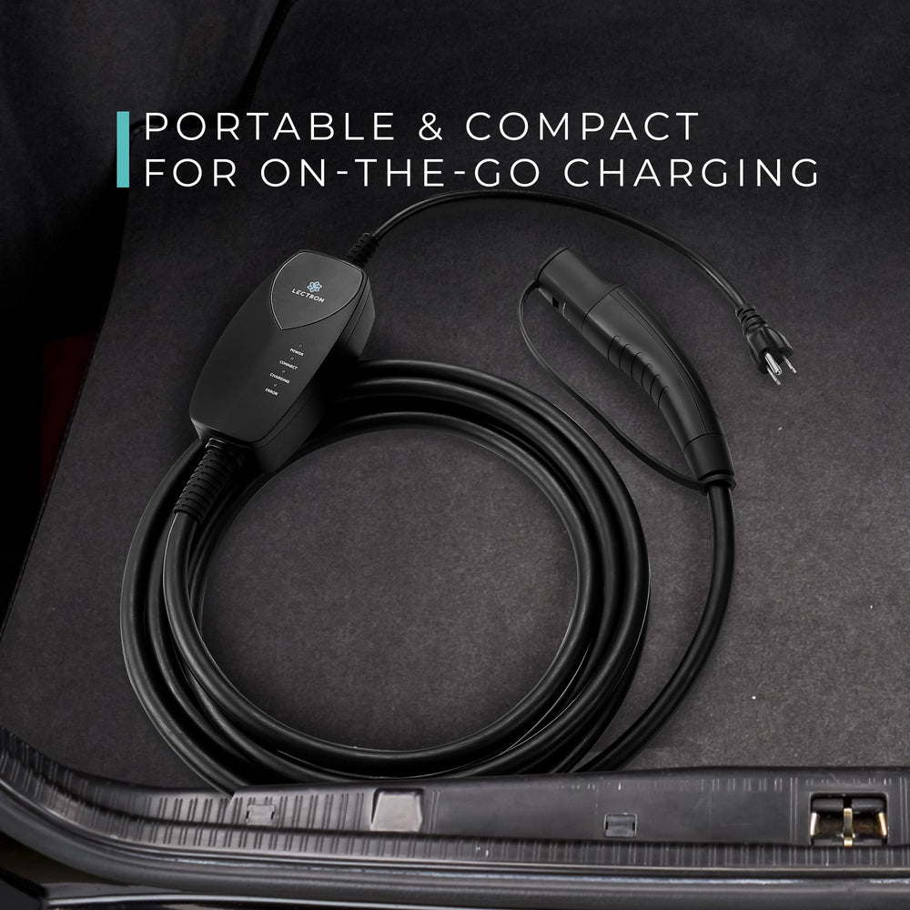 Durable carrying case keeps the Lectron Level 1 charger organized during travel.