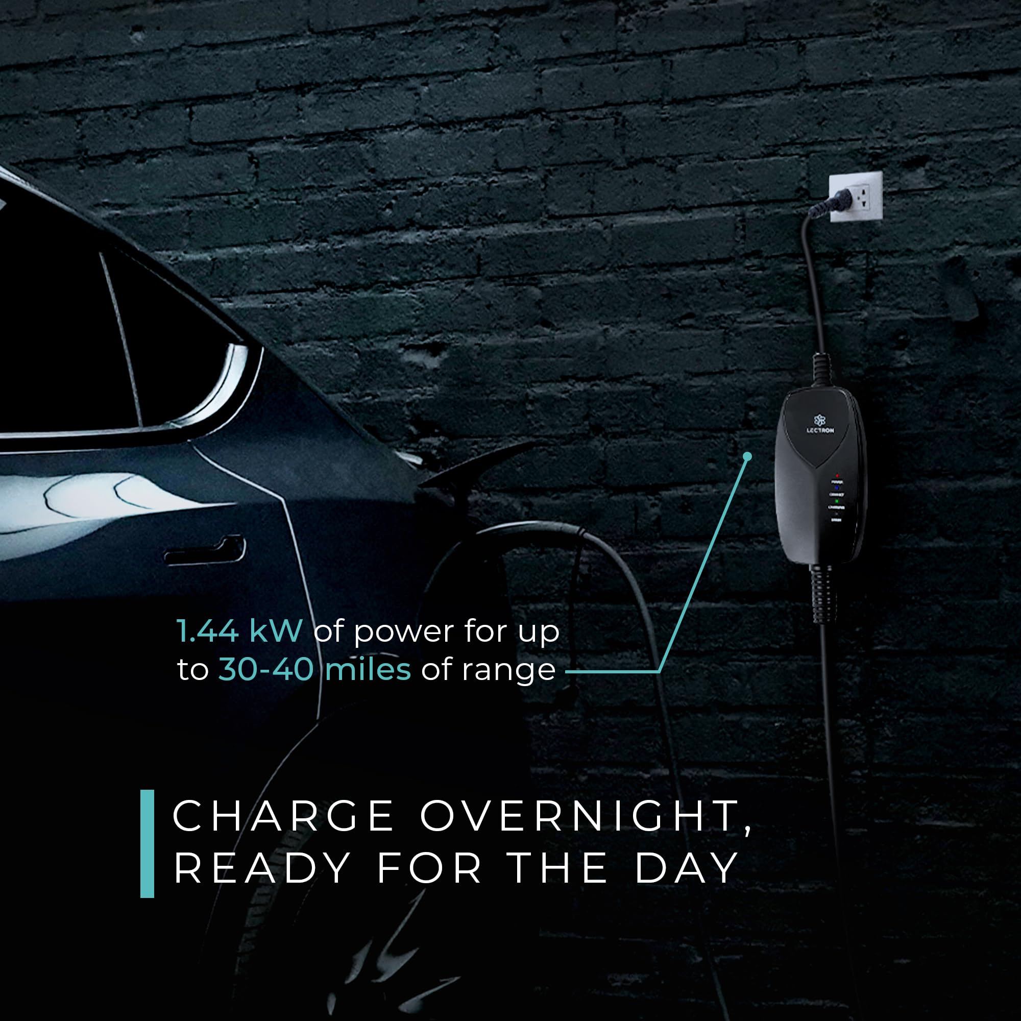 Overnight charging with Lectron Level 1 delivers range when you’re asleep.