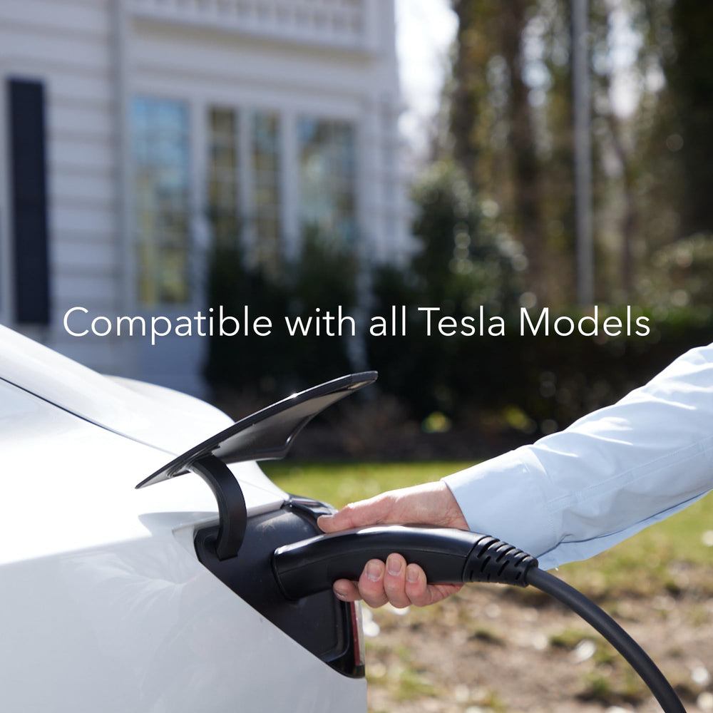 Lectron Level 1 Tesla Charger outdoors in IP65 weatherproof housing.