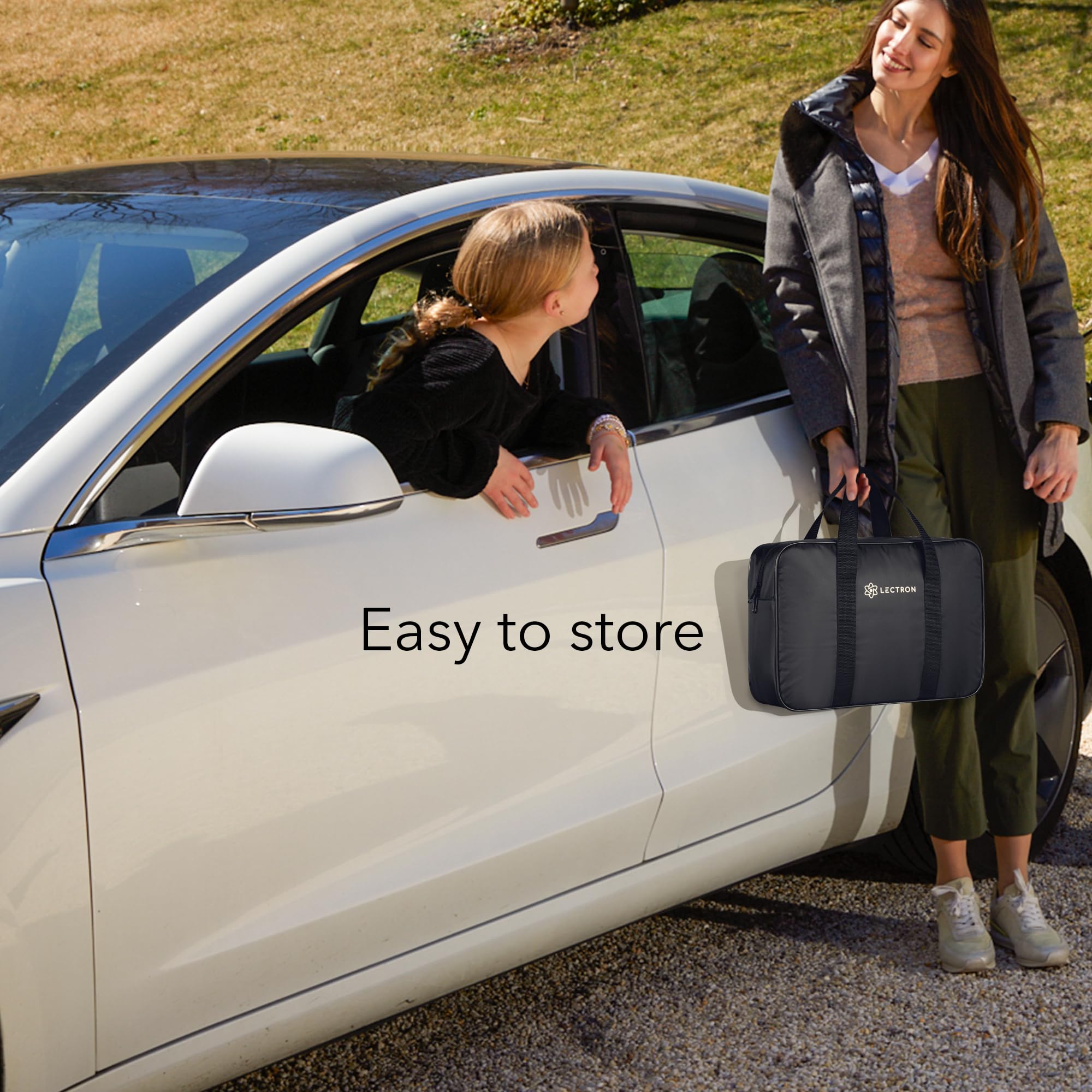 Lectron Level 1 charger compatible with Model S/X/Y and NACS EVs.