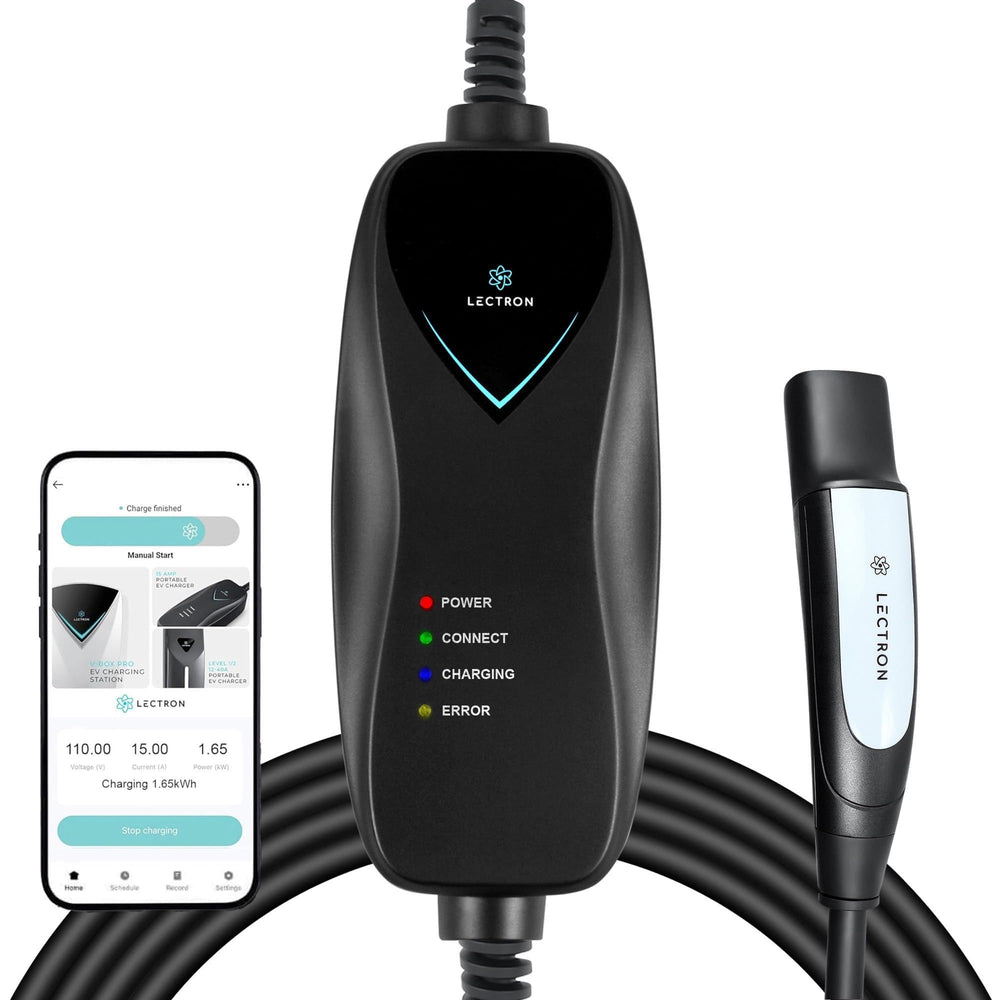 Lectron Level 1 Tesla Charger with WiFi, front view for easy at-home charging.